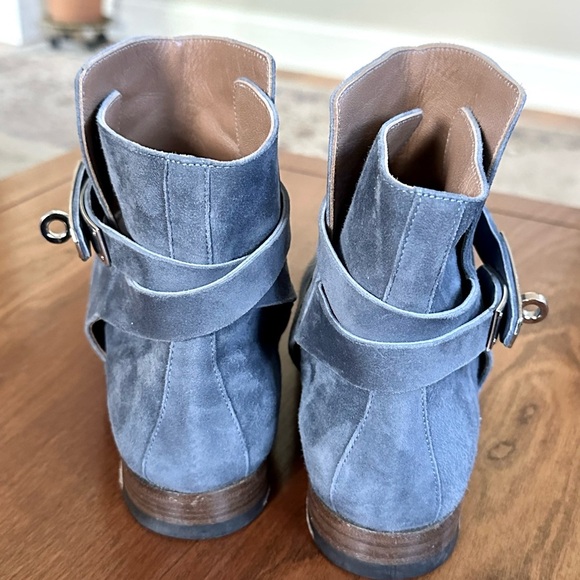 Hermès Neo Kelly Ankle Boots in Blue Suede | Size 36 (5.5 US) | Rare blue agris - Picture 6 of 12
